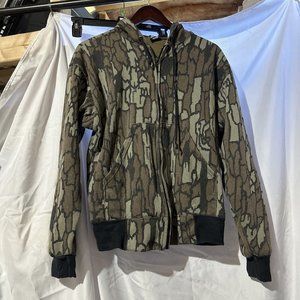 Vintage Ace Sportswear Jacket Mens Large Treebark Camo Zip Sweatshirt Hoodie USA